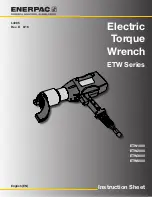 Enerpac ETW Series Instruction Sheet предпросмотр