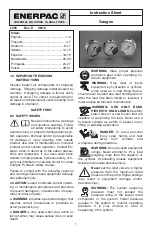 Enerpac GA-1 Instruction Sheet preview