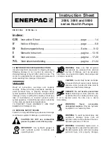 Enerpac HUSH PUMP 2000 Series Instruction Sheet preview