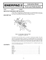 Предварительный просмотр 1 страницы Enerpac L1697 Instruction Sheet