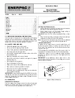 Enerpac MTW250 Instruction Sheet preview