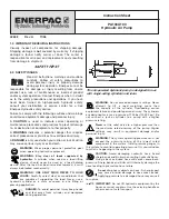 Preview for 1 page of Enerpac PA133U103 Instruction Sheet