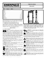 Предварительный просмотр 1 страницы Enerpac VLP256P392 Instruction Sheet