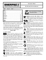 Enerpac ZE Instruction Sheet preview