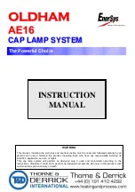 Предварительный просмотр 1 страницы EnerSys Oldham AE16 Instruction Manual