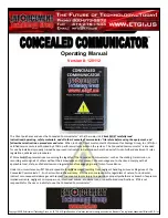 Предварительный просмотр 1 страницы Enforcement Technology Group CONCEALED COMMUNICATOR Operating Manual