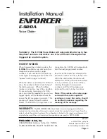 Предварительный просмотр 1 страницы ENFORCER E-920A Installation Manual