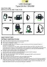 Preview for 1 page of Engex GX-SL110V20W Installation And Function Instructions