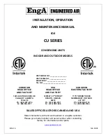 Engineered air EngA CU Series Installation, Operation And Maintenance Manual preview