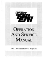 Предварительный просмотр 1 страницы Eni 240L Operation And Service Manual