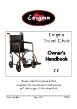 Enigma Travel Chair Owner'S Handbook Manual preview