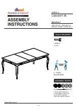 Enitial Lab Furniture of America CM3109T-78 Assembly Instructions Manual предпросмотр