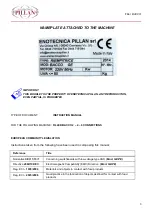 Preview for 3 page of ENOTECNICA PILLAN BACCO 2 Instruction Manual