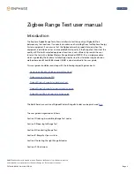 Preview for 1 page of enphase Zigbee Range Test User Manual