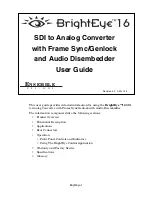 Ensemble Designs BrightEye 16 User Manual предпросмотр