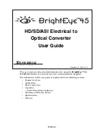 Ensemble Designs BrightEye 45 User Manual предпросмотр