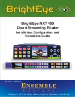 Предварительный просмотр 1 страницы Ensemble Designs BrightEye NXT 450 Installation, Configuration And Operations Manual