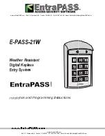 EntraPass E-PASS-21W Installation & Programming Instructions preview