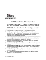 Preview for 1 page of Entrematic Ditec FA-8 Installation Instructions Manual