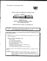 Preview for 1 page of Enviro Gas EFG Bay Installation And Operating Instructions Manual