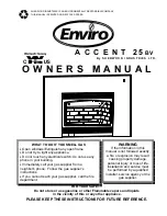 Предварительный просмотр 1 страницы Enviro ACCENT 25BV Owner'S Manual