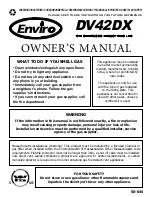 Enviro DV42DX Owner'S Manual preview