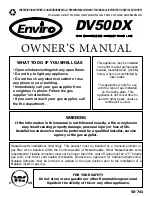 Preview for 1 page of Enviro DV50DX LPG Owner'S Manual