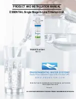 Environmental Water Systems ESSENTIAL SS-1.0 Product And Installation Manual предпросмотр