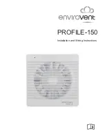 Envirovent PROFILE–150S Installation And Wiring Instructions предпросмотр