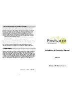 Предварительный просмотр 1 страницы Envisacor Tecnologies HP3102 Installation & Operation Manual