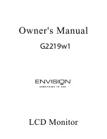 Предварительный просмотр 1 страницы Envision G2219W1 Owner'S Manual