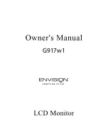 Предварительный просмотр 1 страницы Envision G917w1 Owner'S Manual