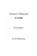 Предварительный просмотр 1 страницы Envision H193WK Owner'S Manual