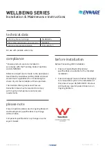 Preview for 3 page of enware WELLBEING Series Installation & Maintenance Instructions Manual