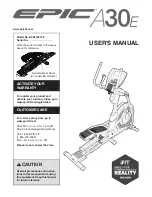 Предварительный просмотр 1 страницы Epic Fitness A30e Elliptical Manual