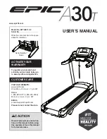 Epic Fitness A30t Treadmill Manual preview