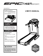 Epic Fitness A42t Sport Treadmill User Manual preview