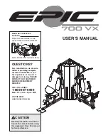 Предварительный просмотр 1 страницы Epic 700 Vx User Manual