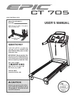 Epic 705treadmill Manual предпросмотр