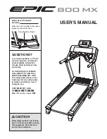 Epic 800mx Treadmill User Manual предпросмотр