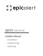 Epicalert Apex EPIC-AP130 Installer Manual предпросмотр