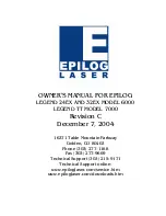 Epilog Laser LEGEND 24EX 6000 Owner'S Manual preview