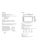 Предварительный просмотр 5 страницы Epsilon Electronics Single din a/v source unit w/detachable 7" lcd touch screen Owner'S Manual