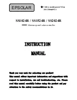 Epsolar SS1024R Instruction Manual preview