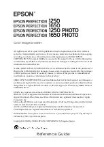 Preview for 1 page of Epson 1250 - Perfection Photo Flatbed Scanner Reference Manual