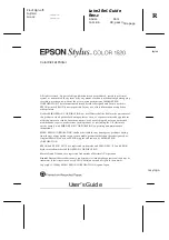 Предварительный просмотр 3 страницы Epson 1520 - Stylus Color Inkjet Printer User Manual