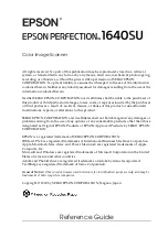 Epson 1640SU - Perfection Photo Scanner Reference Manual preview