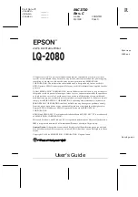 Preview for 3 page of Epson 2080 - LQ B/W Dot-matrix Printer User Manual