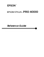 Epson 4000 - Stylus Pro Color Inkjet Printer Reference Manual preview