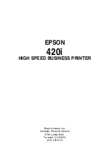 Preview for 2 page of Epson 420i User Manual